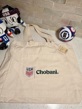 USMNT Chobani Canvas Tote Bag and stickers - promo FIFA World Cup